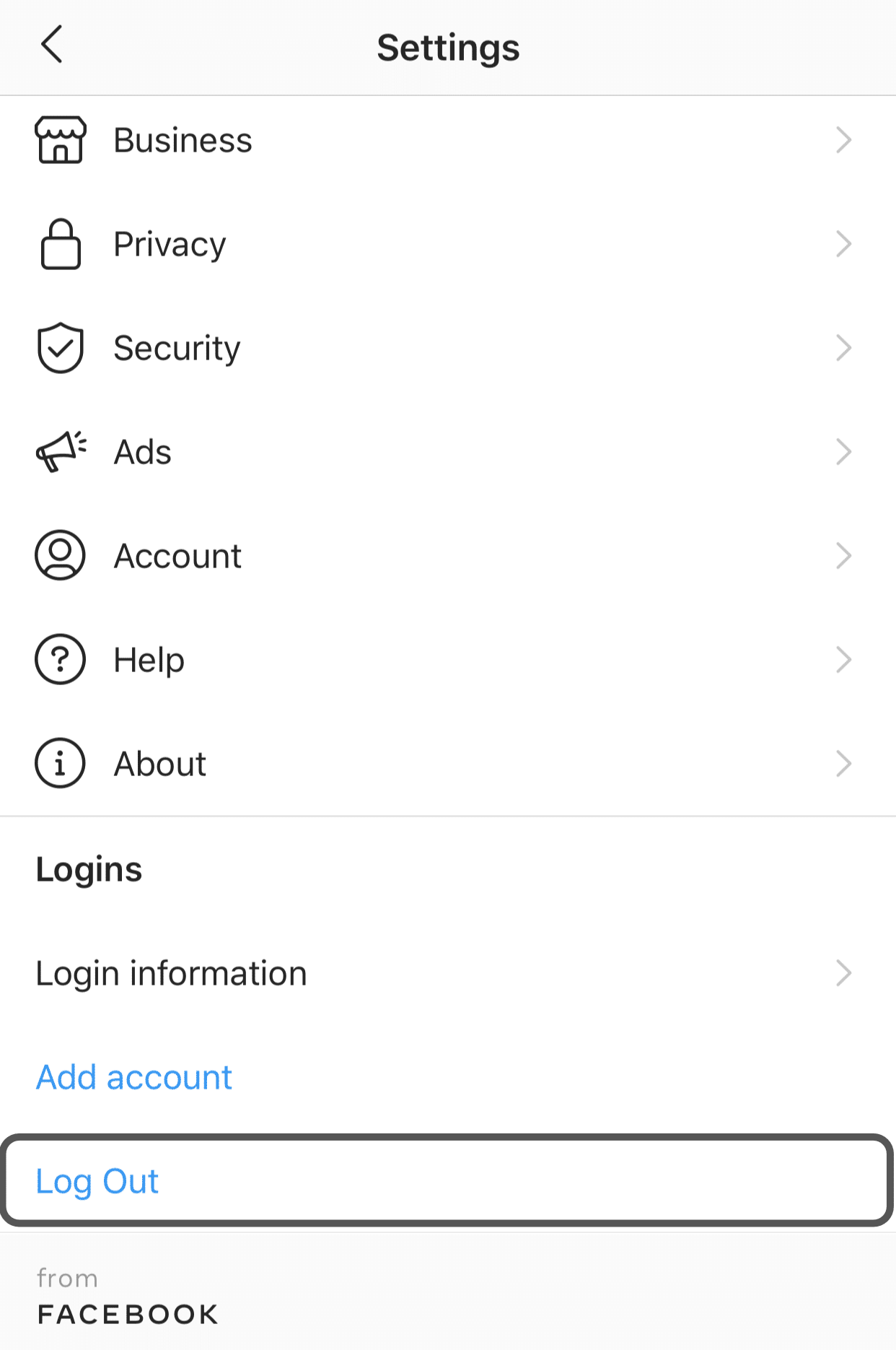 log out of Instagram to fix instagram live not working