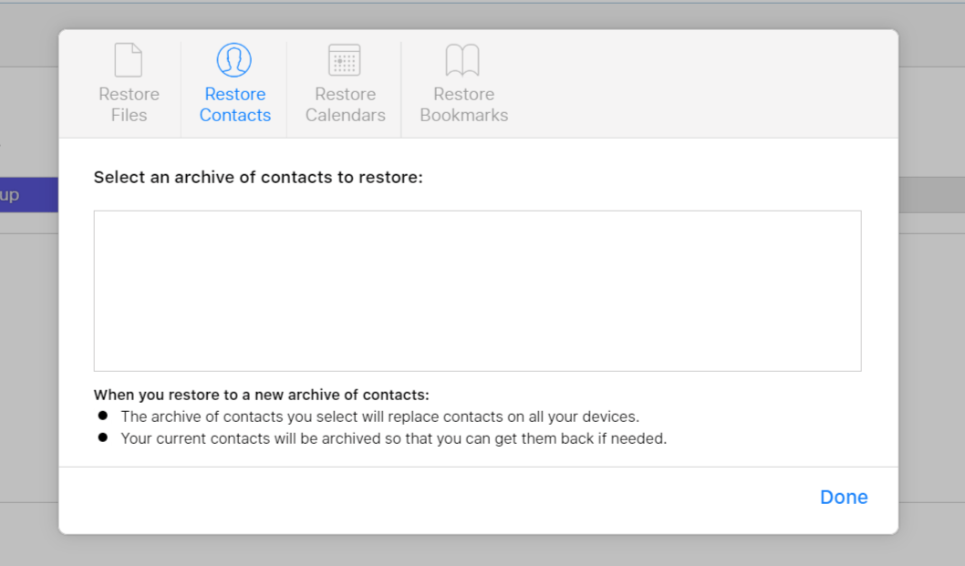 Restoring contacts from iCloud to iPhone