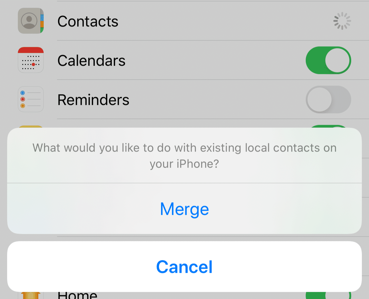 Backup iPhone contacts to iCloud