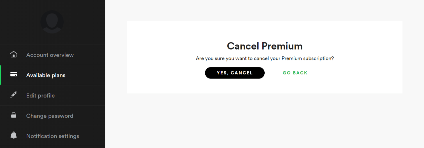 Cancel Spotify Premium trial