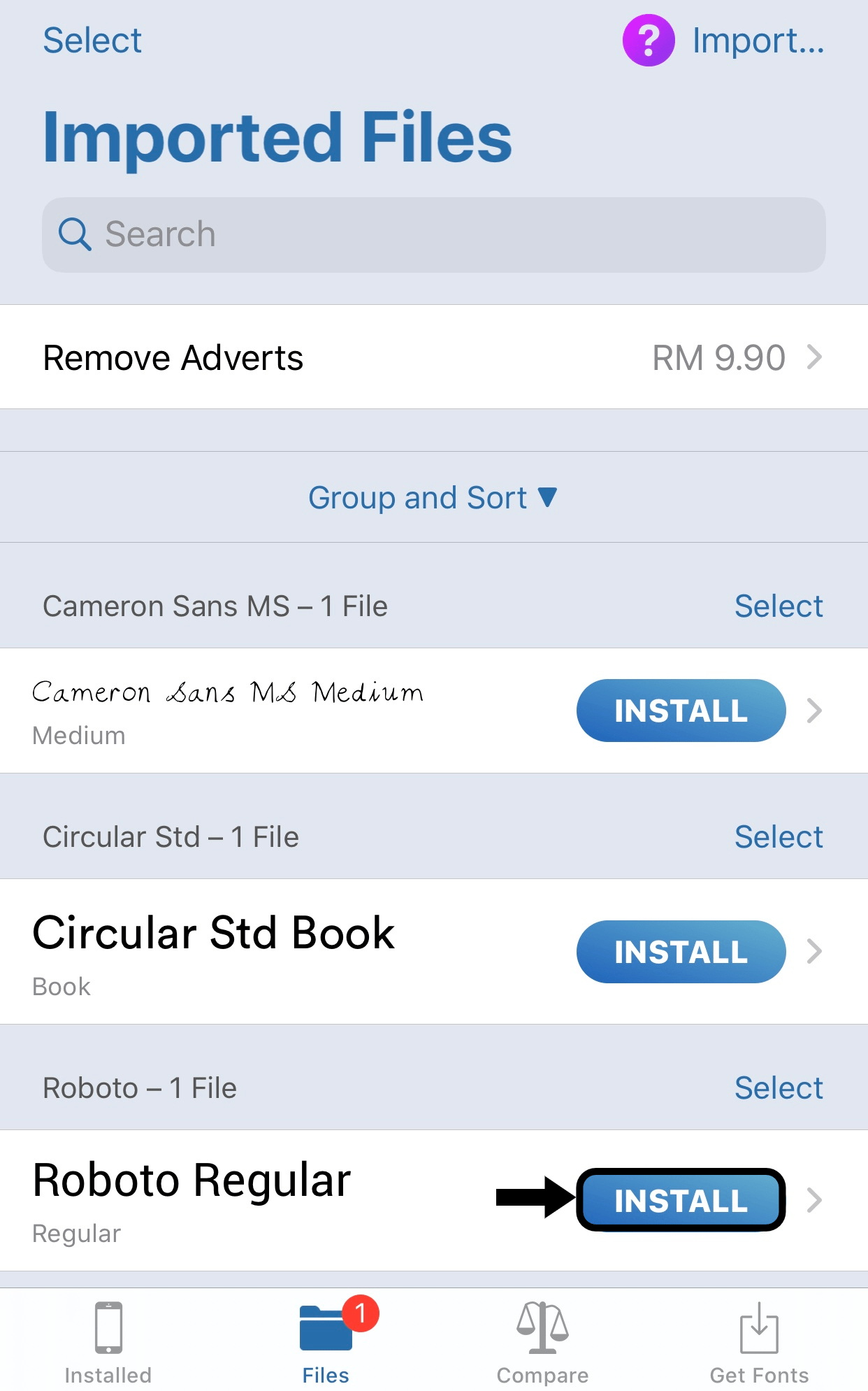 Downloading and Installing  or adding Custom Fonts on IOS 13 from Safari