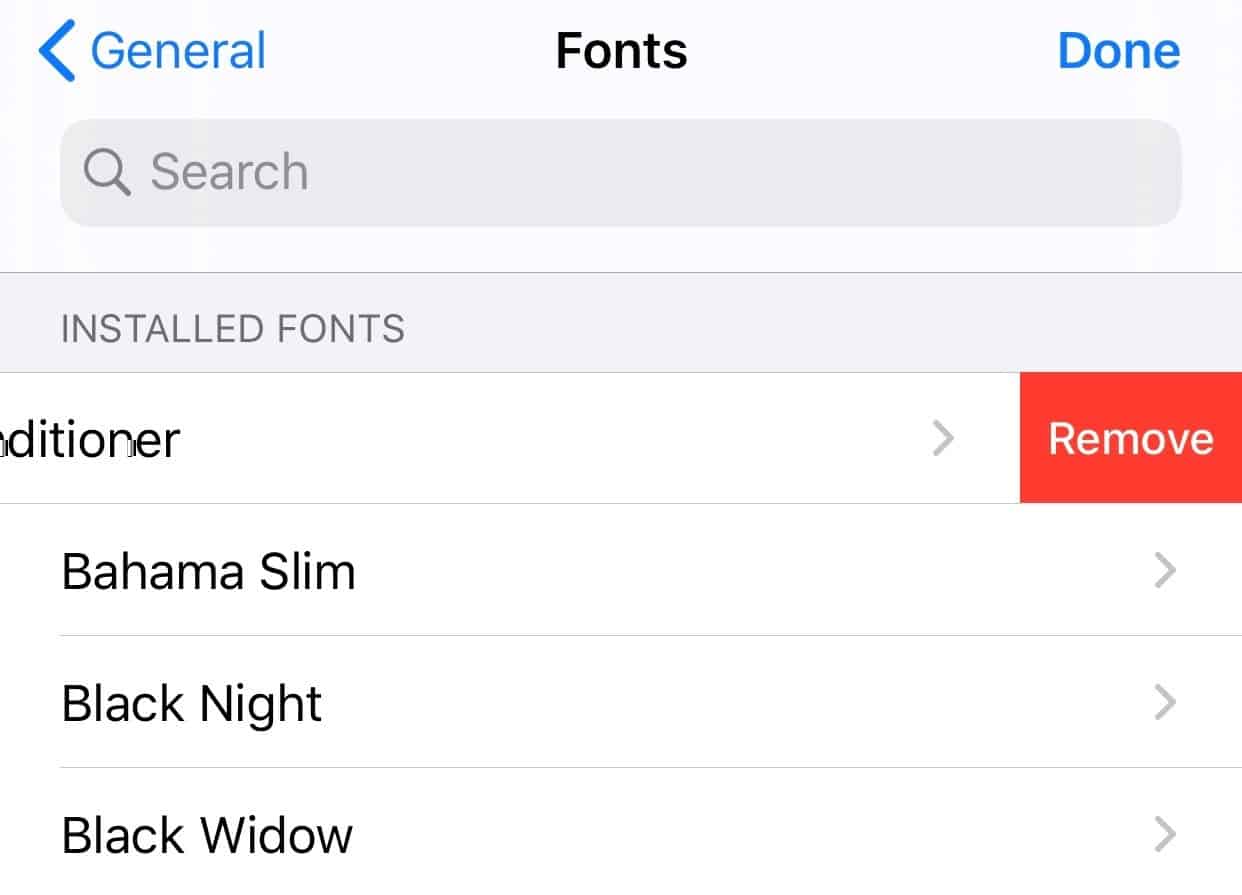 remove fonts on IOS 13