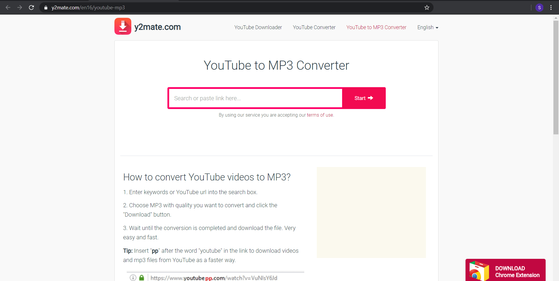 Convert Youtube video to MP3