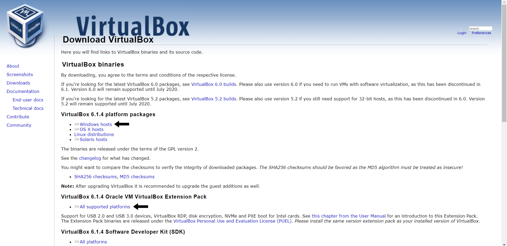 Download Virtualbox and Extension Pack to install macos catalina virtualbox windows