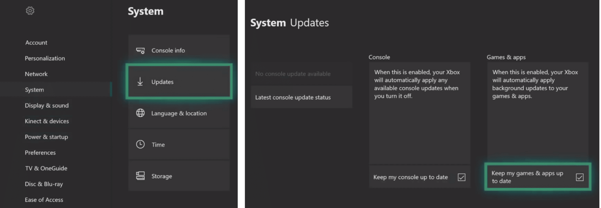 Checking Update for Xbox One game to fix unable to connect to EA servers