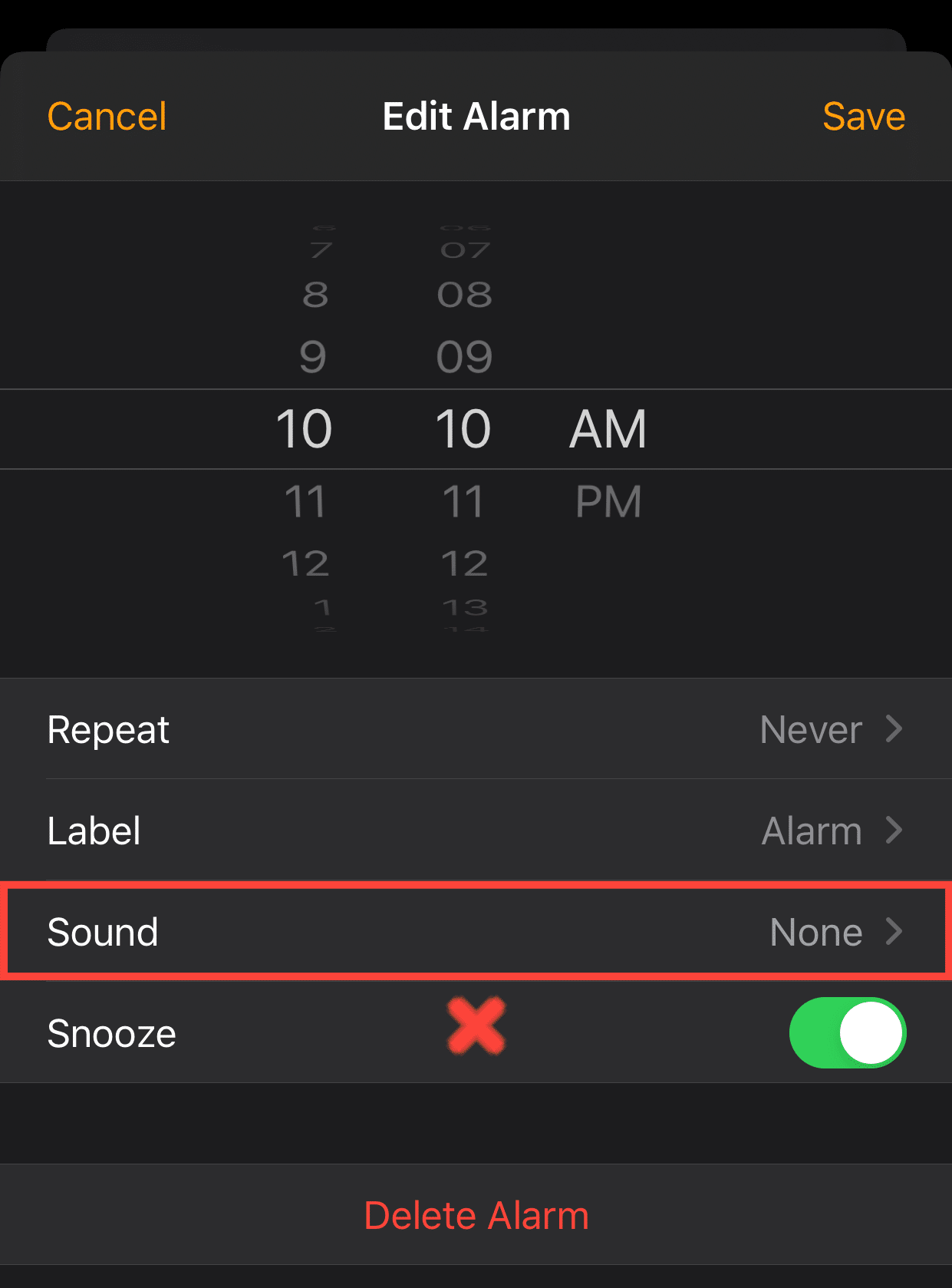 check alarm sound to fix iphone alarm not going off