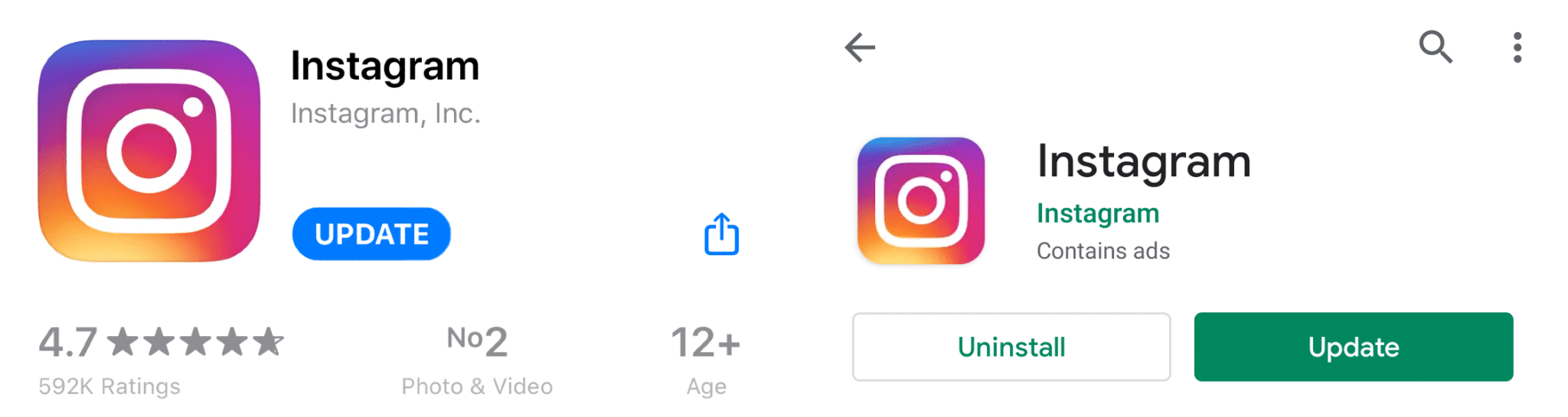 update instagram app to fix instagram not posting to facebook