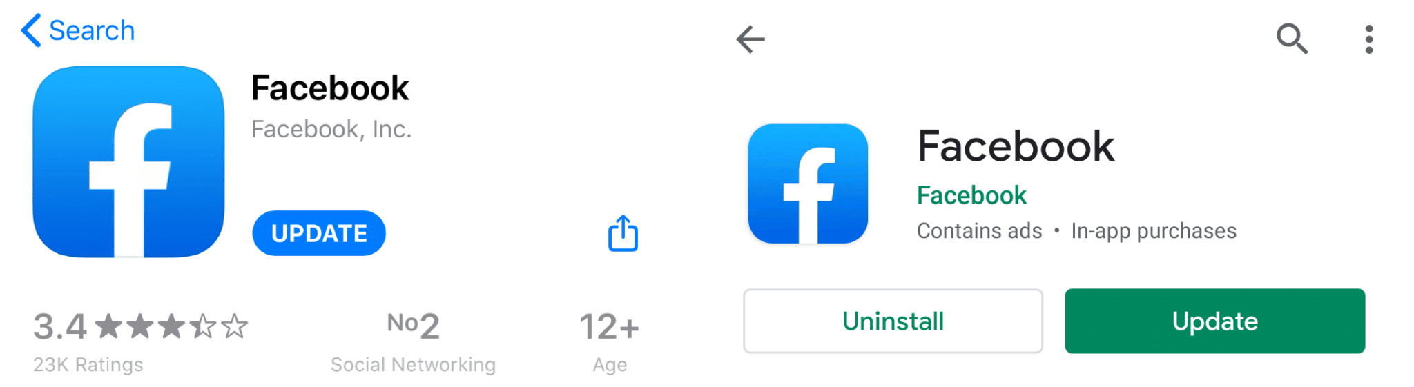 update facebook app to fix instagram not sharing to facebook