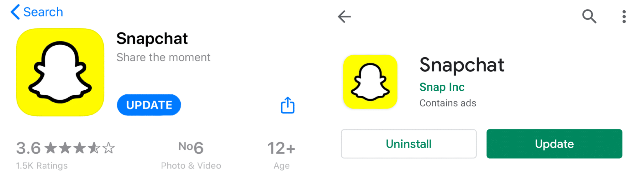 update Snapchat app on IOS/iPhone and Android to fix snapchat notifications not working