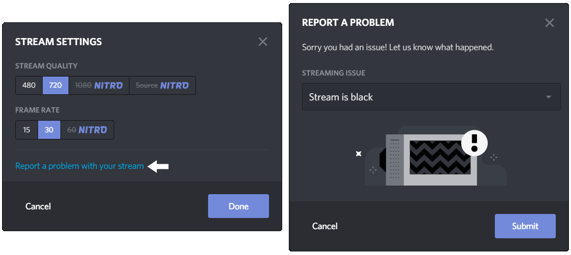 Contact Discord support to fix discord screen share black screen