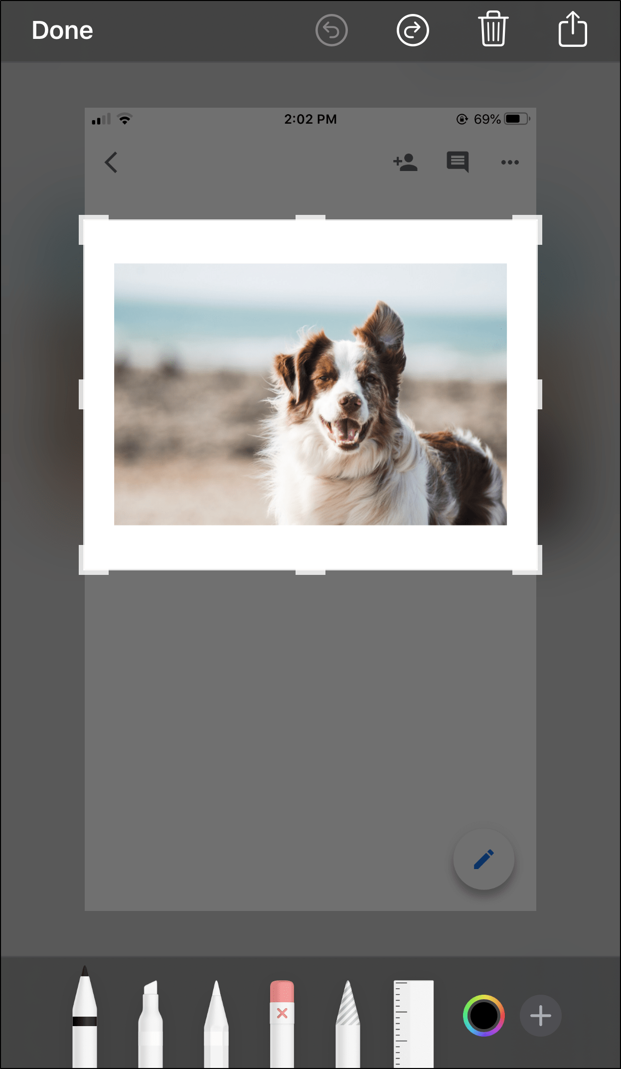 Screenshot and crop the image to save pictures from Google Docs on iPhone and Android