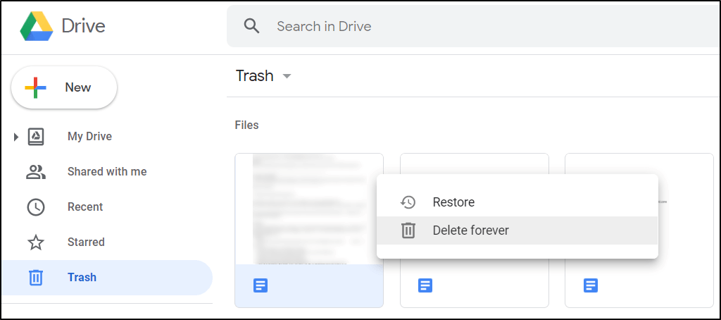 Delete Google Drive trash files to fix google docs and sheets not saving