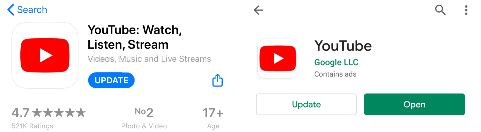 update youtube app on IOS and Android to fix youtube comments not showing