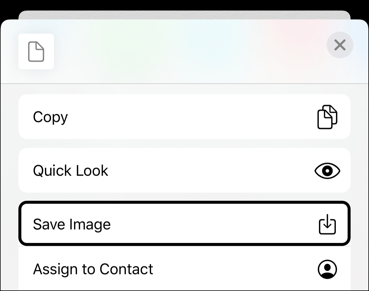copy picture to notes app to save pictures from Google Docs on iPhone and Android