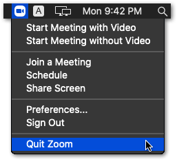 restart zoom application on macOS to fix zoom screen sharing not working