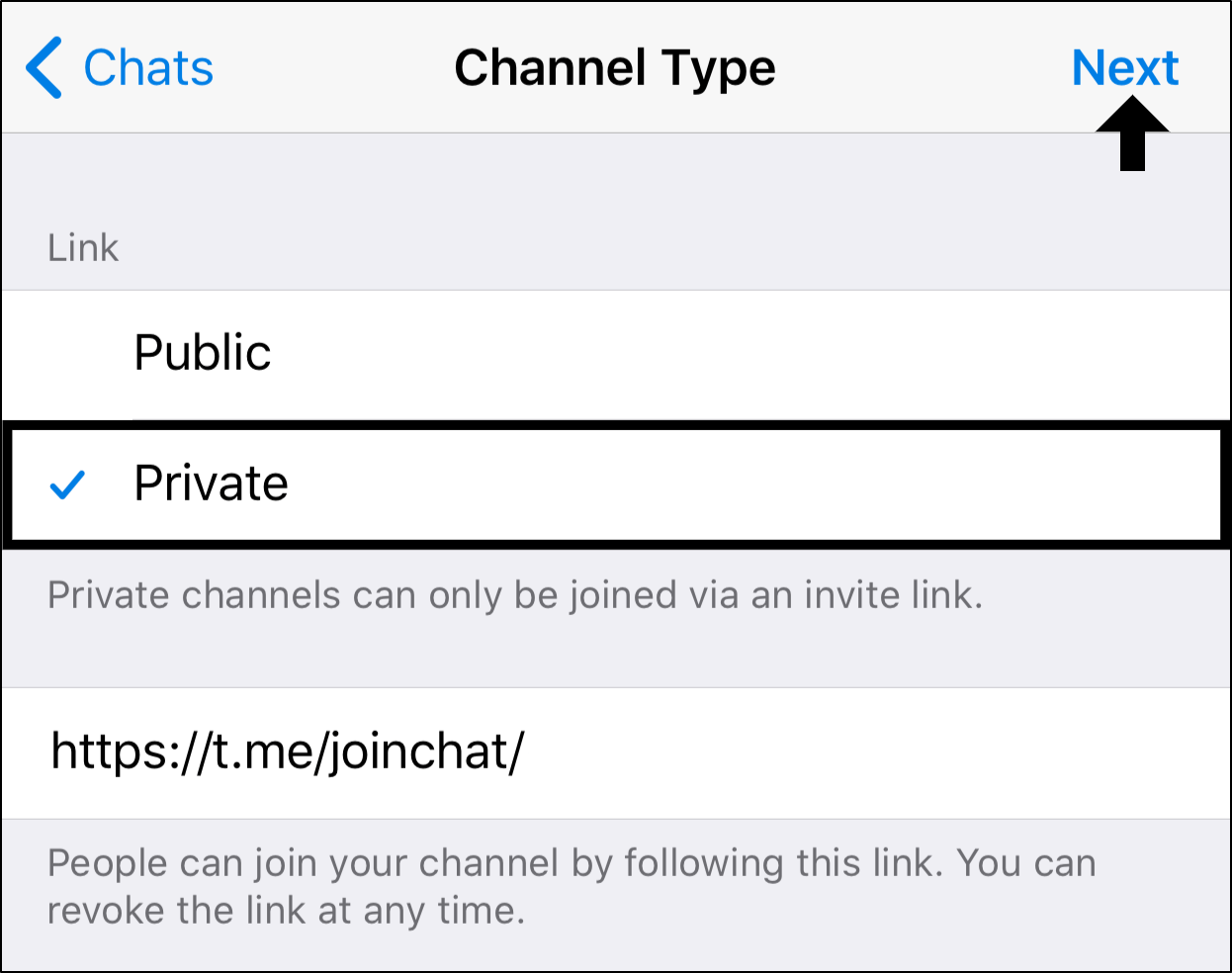 create channels to save messages on telegram on iPhone, iPad and Android
