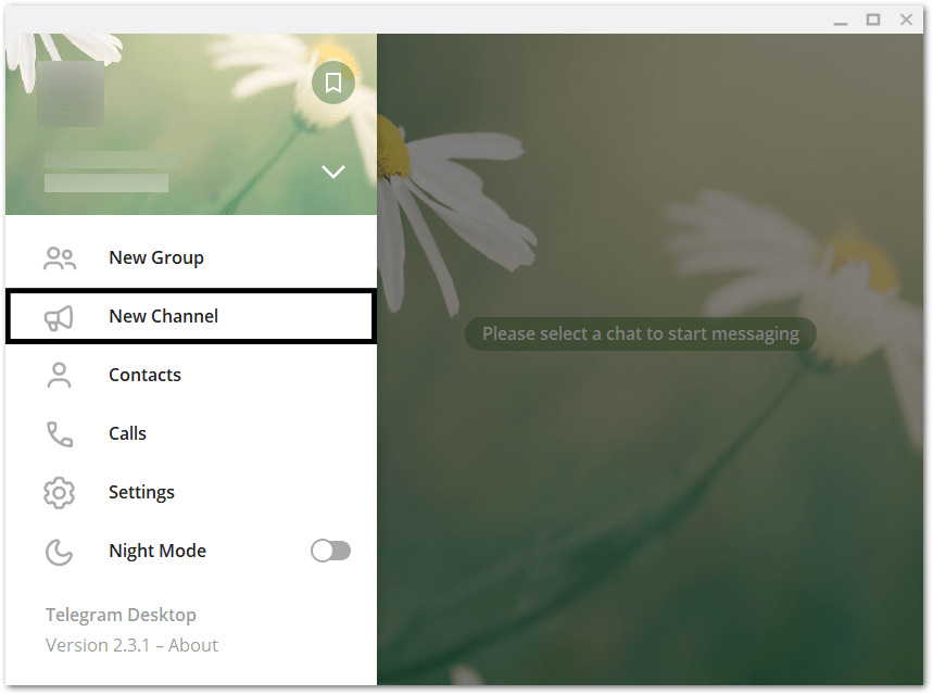 create channels to send messages to yourself on telegram on Windows and macOS