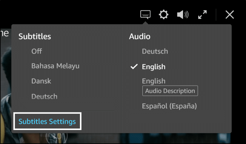 Amazon prime video subtitles best sale not working