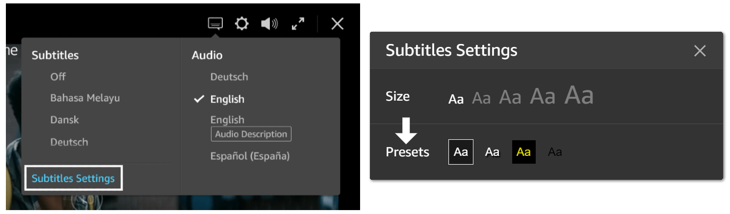 Changing the Size of Amazon Prime Video Subtitles on PC to fix subtitles too small