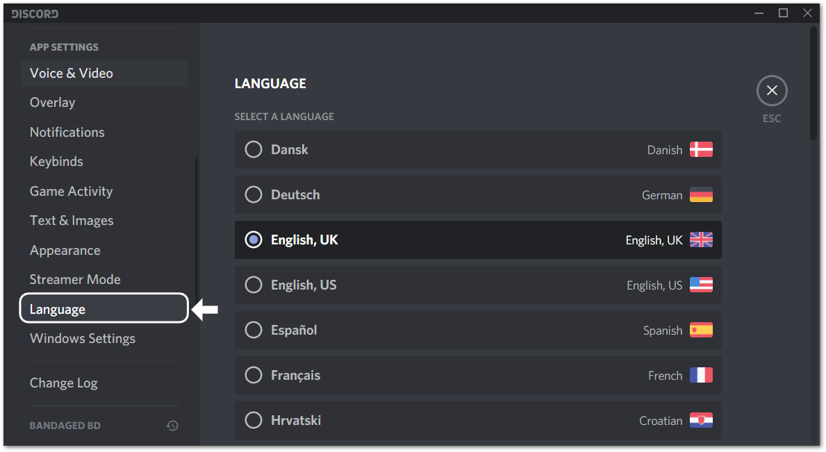 change system language to fix better discord not working