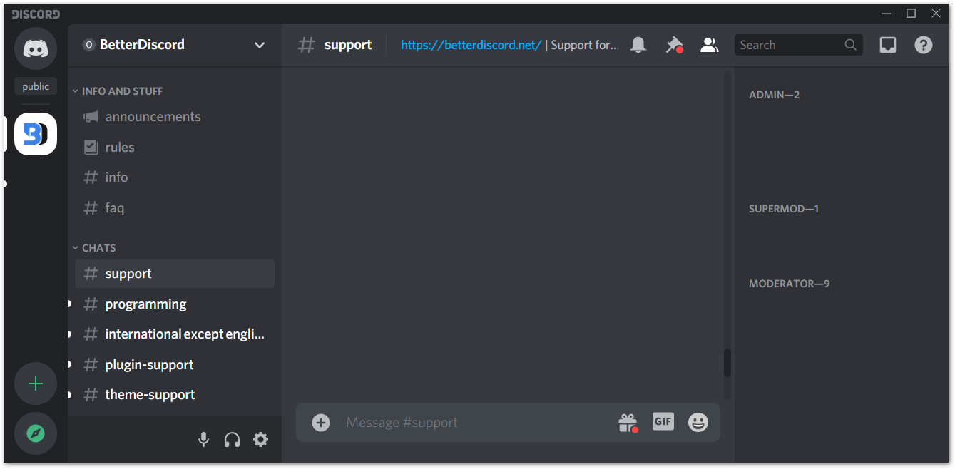 report problem to support channel in better discord server to fix better discord not working