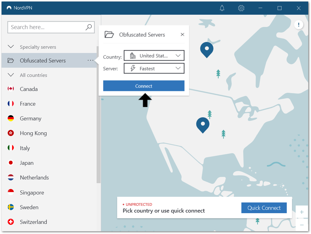 use specialty servers on NordVPN to fix FuboTV something went wrong error