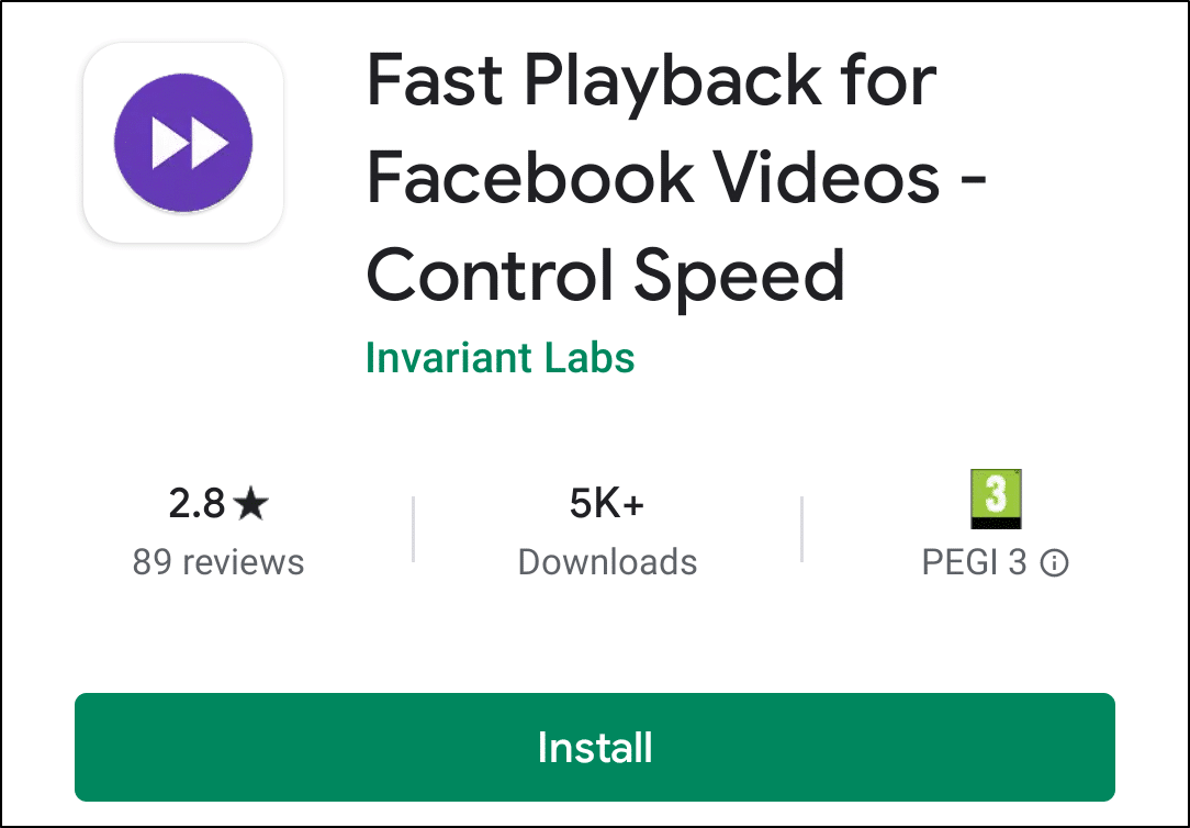 speed up facebook videos on Android using video speed controller app