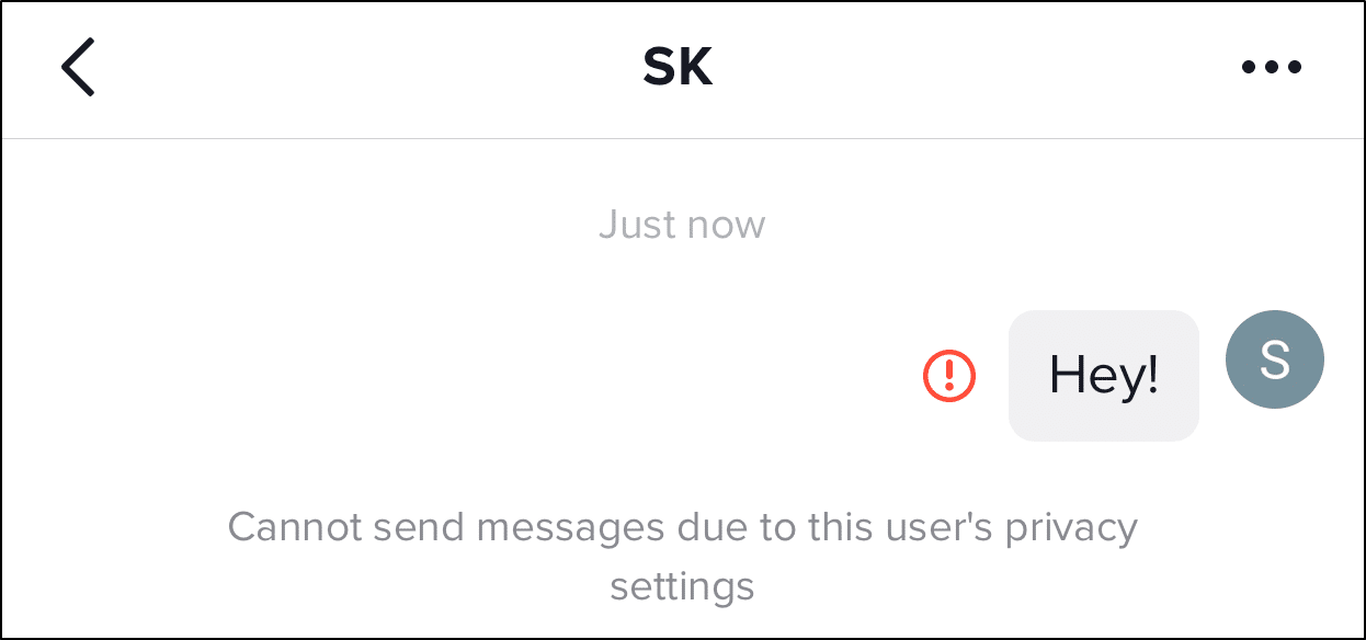 tiktok messages not sending or working privacy settings