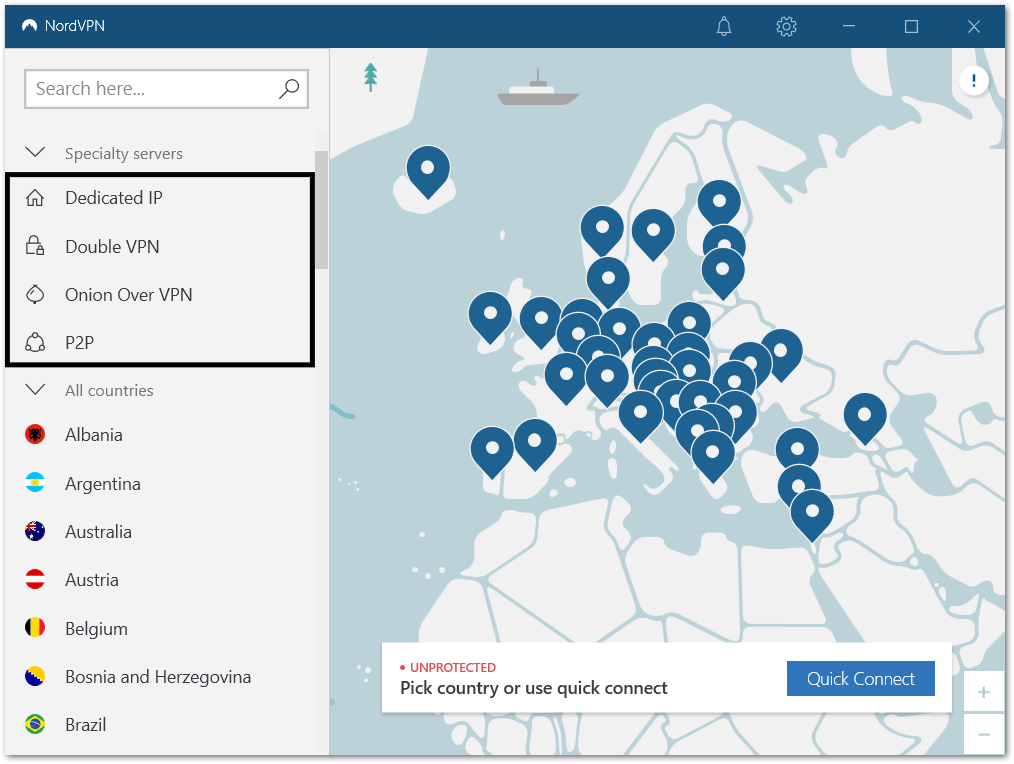 fix nordvpn specialty servers missing