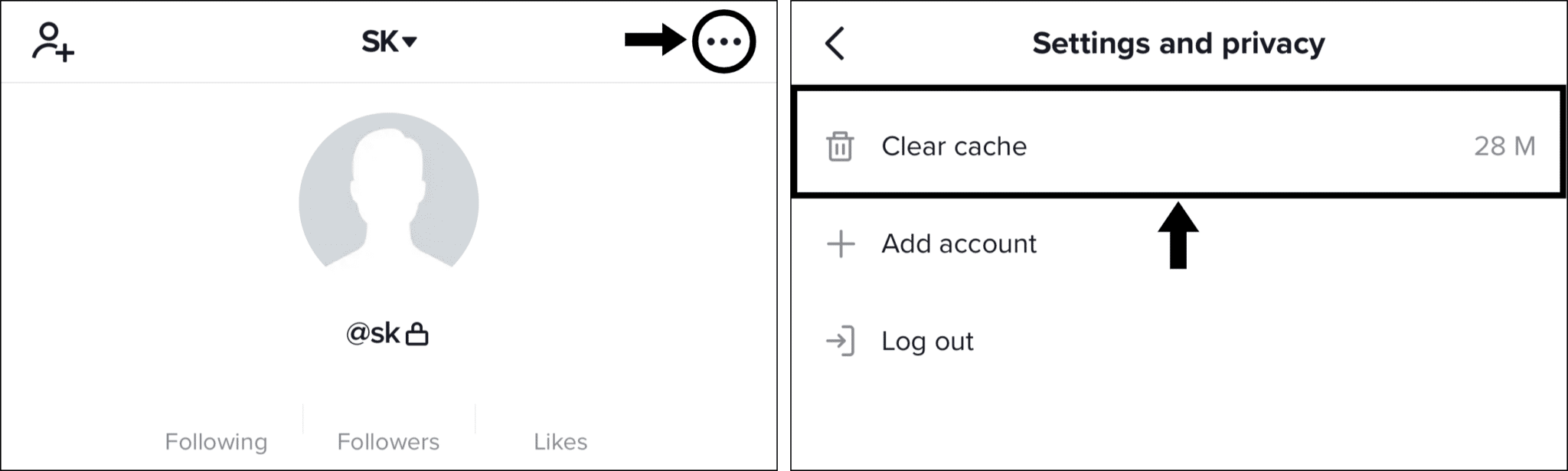 clear tiktok app cache to fix tiktok comments not showing or posting
