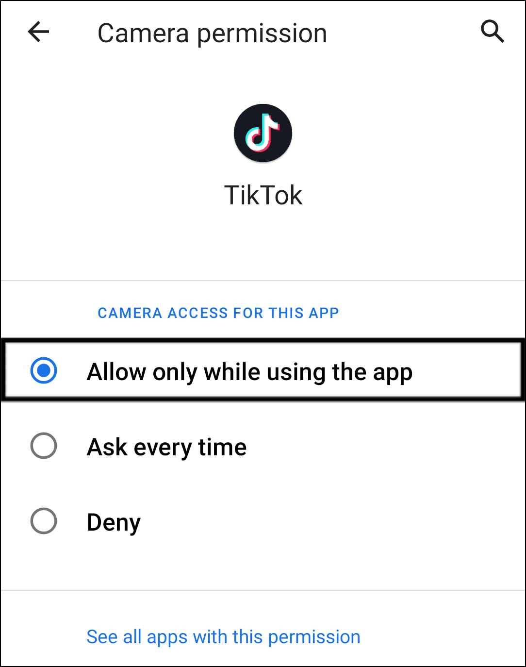 enable all permissions for the tiktok app on android to fix TikTok search bar not working