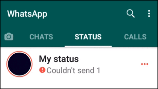 Whatsapp status couldn't send error or not uploading