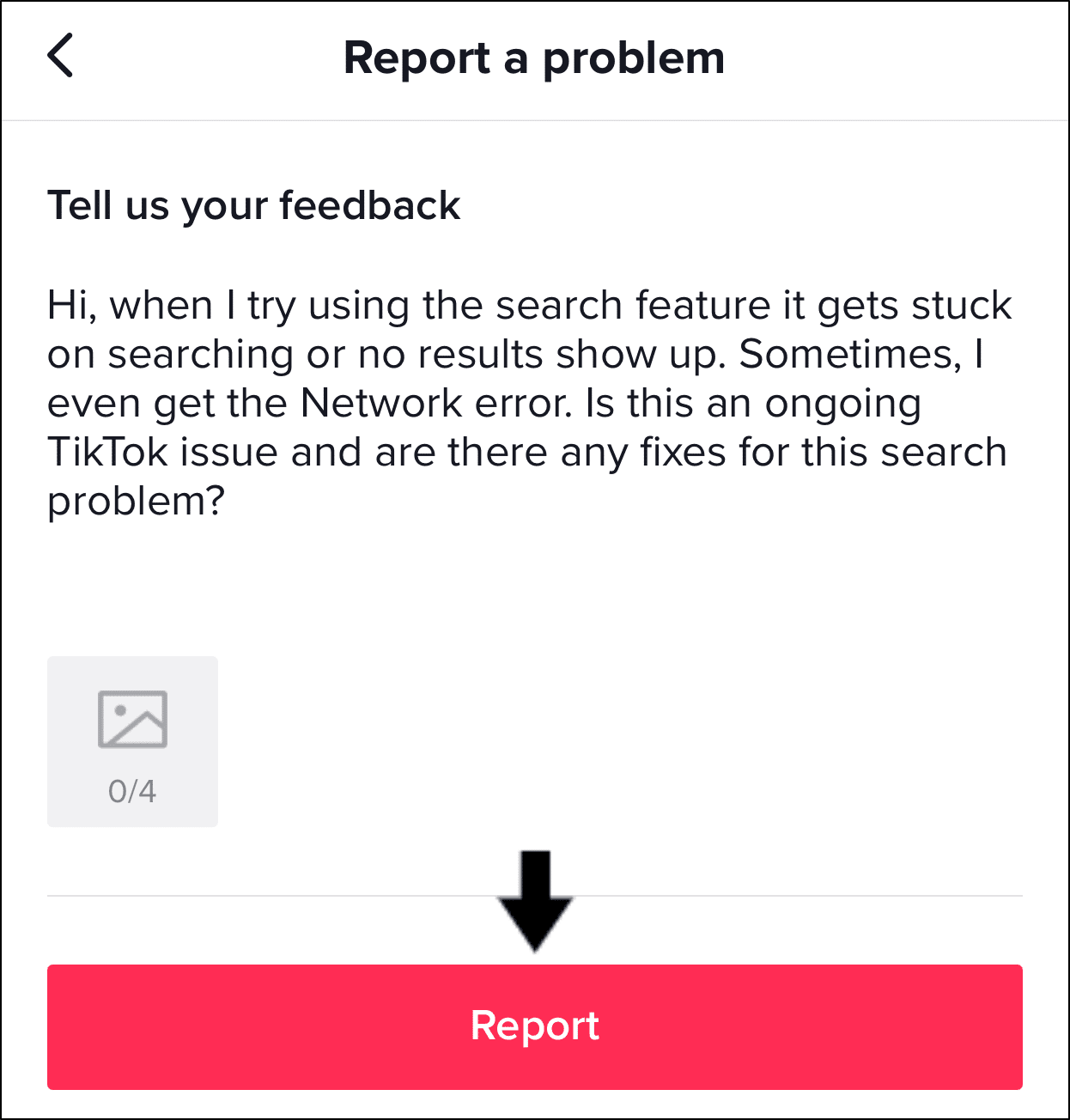 contact TikTok support to fix tiktok search bar not working or unavailable