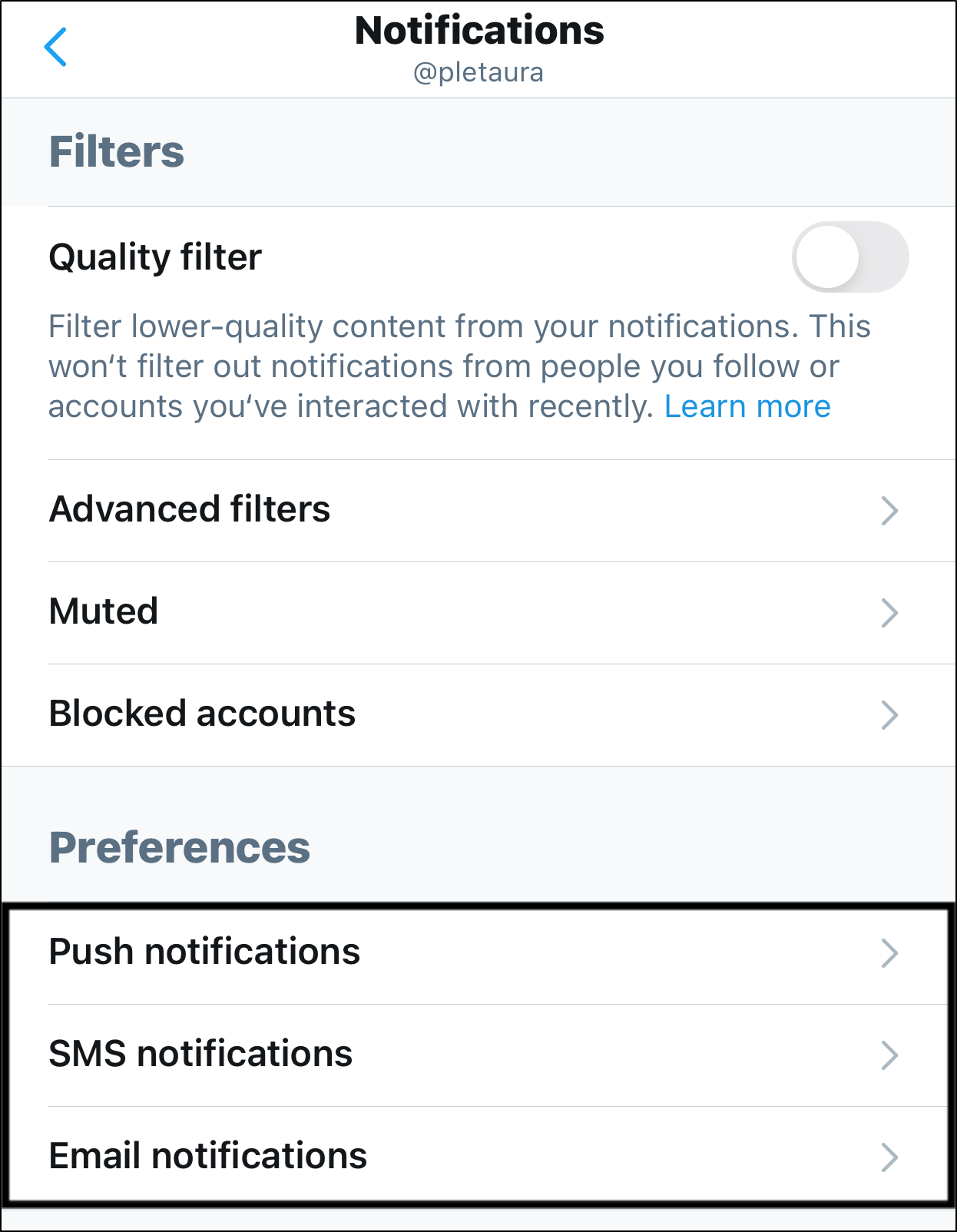 enable the notification settings in the Twitter app to fix push notifications not working