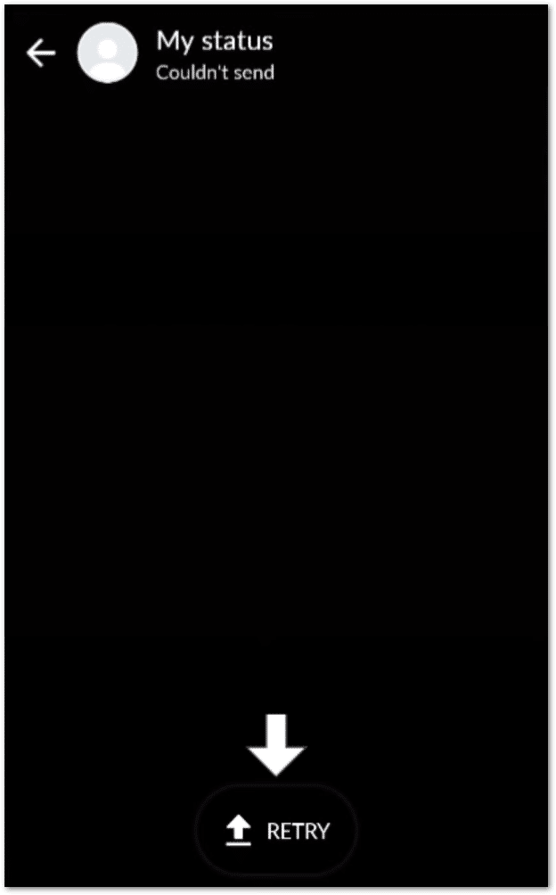 retry uploading the Whatsapp Status to fix "Couldn't send" error