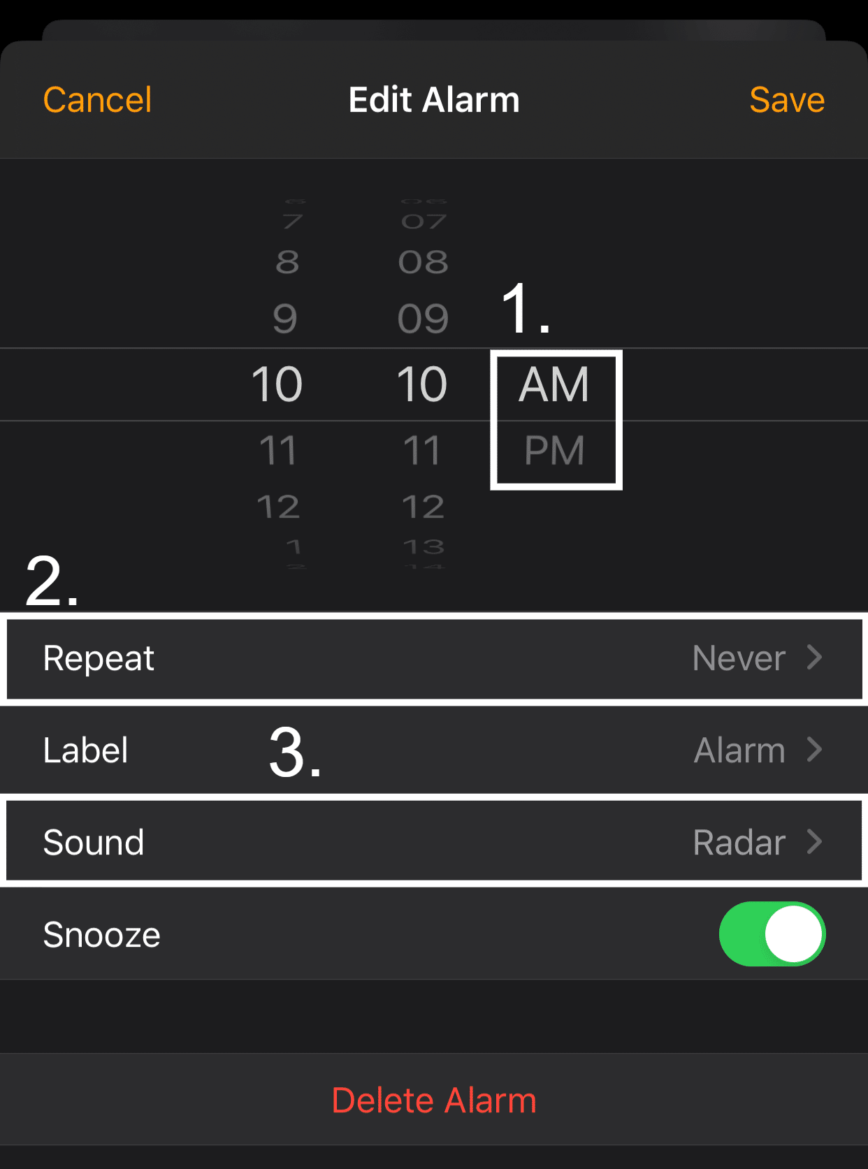 change alarm settings to fix iphone alarm not going off