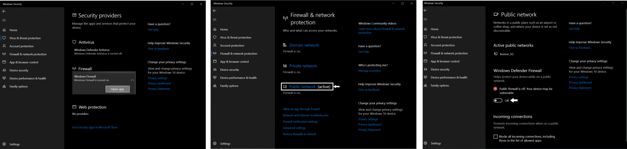 Disable firewall Windows 10 to fix EA unable to connect