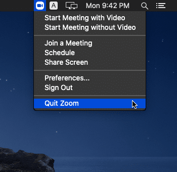 Close Zoom app on macOS to fix zoom error 5003