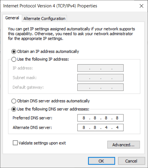 change DNS address on windows to fix Discord messages not sending, receiving, loading, updating or "Message Failed to Load" error