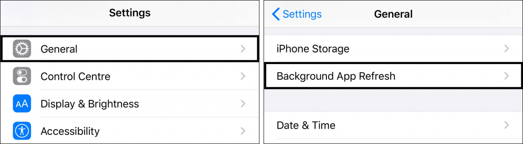 Enable background app refresh to fix Whatsapp calls not ringing when iPhone is locked