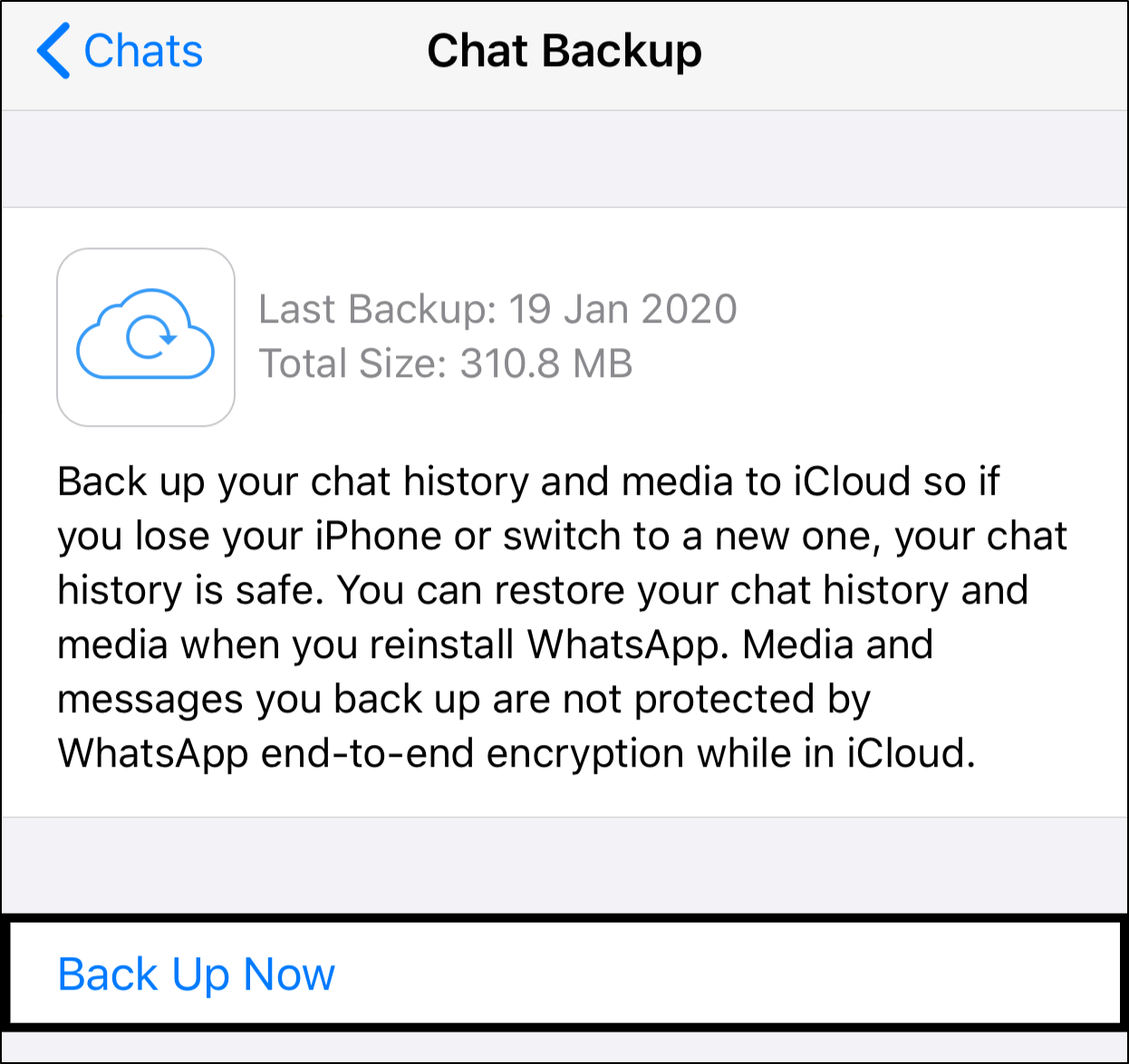 backup WhatsApp chats
