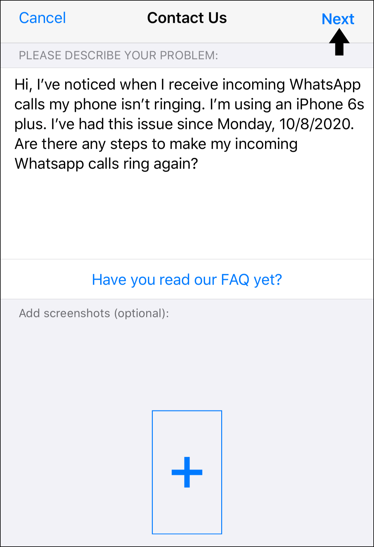 contact whatsapp support to fix whatsapp calls not ringing when phone is locked