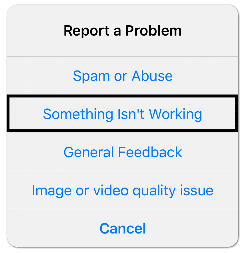 contact Instagram help to fix reels not showing or audio not working