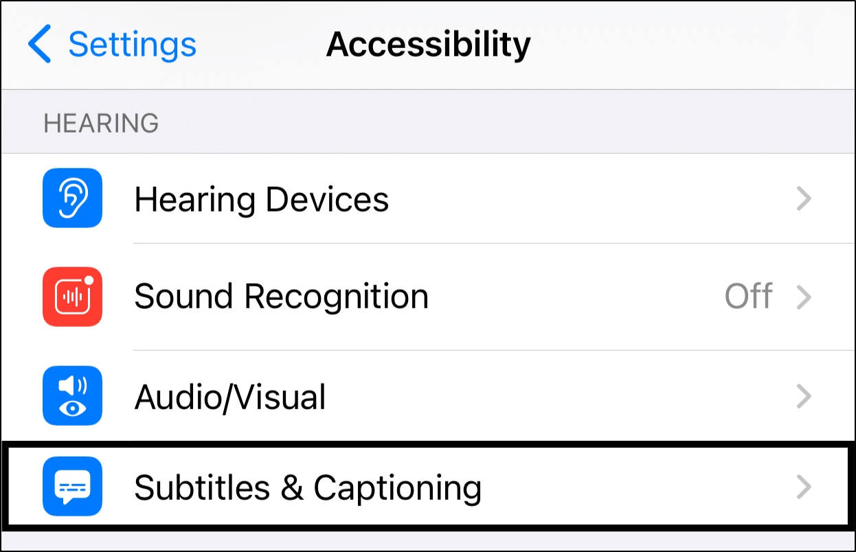 enable closed captioning on iPhone and iPad to fix Disney Plus subtitles or closed captions not working