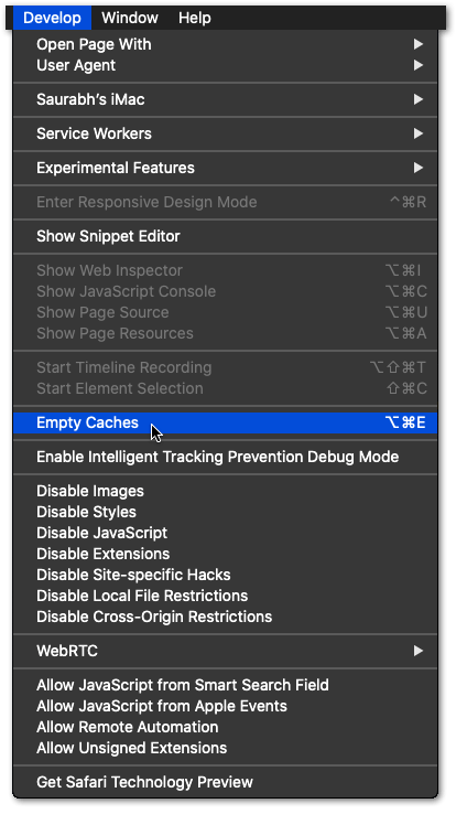 delete web browser data, cache and cookies on macOS to fix YouTube subtitles, automatic, or closed captions not working or showing up