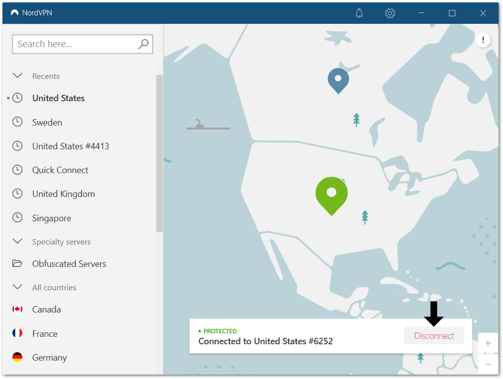 reconnect VPN Nordvpn to fix can't log in or sign in to LinkedIn