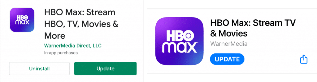 update HBO Max app to fix HBO Max black screen, keeps freezing, crashing, or lagging