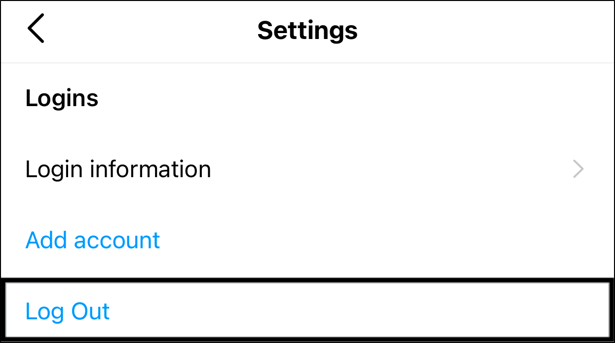 log out and log in to Instagram app to fix direct messages not sending, loading, showing or working