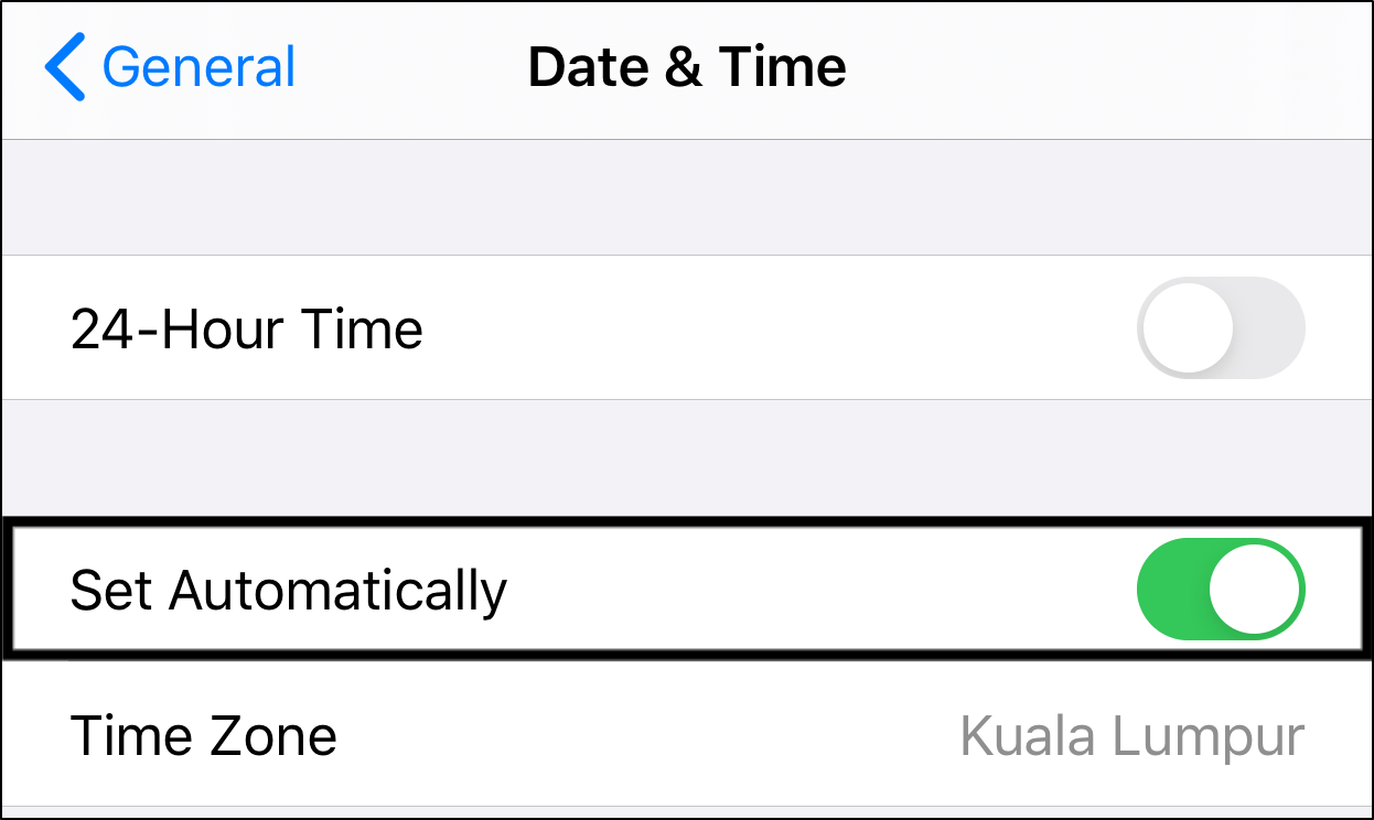 set date and time settings automatically on iPhone to fix Instagram feed, homepage or Explore page not refreshing, updating, loading or "Couldn't Refresh Feed"