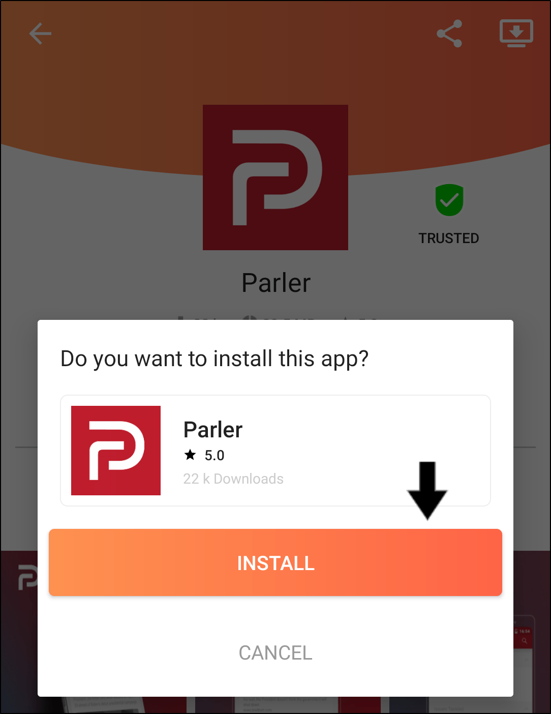 download and install parler on Android